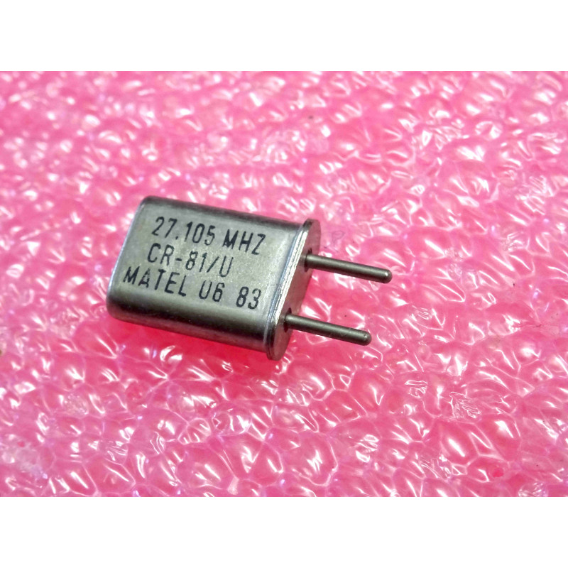 Lot de 2 Quartz Piézoélectriques MATEL CR-81/U – Fréquence 27,105 MHz (Canal 12 CB / Bande 27 MHz & Télécommandes) – Boîtier Traversant HC-49/U (Entraxe 4,9 mm)