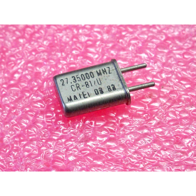 Quartz Piézoélectrique MATEL CR-81/U – Fréquence 27,350 MHz (27,35000 MHz – Fréquence Radiocommande R/C & Télécommande Industrielle 27 MHz) – Boîtier Traversant HC-49/U (Entraxe 4,9 mm)