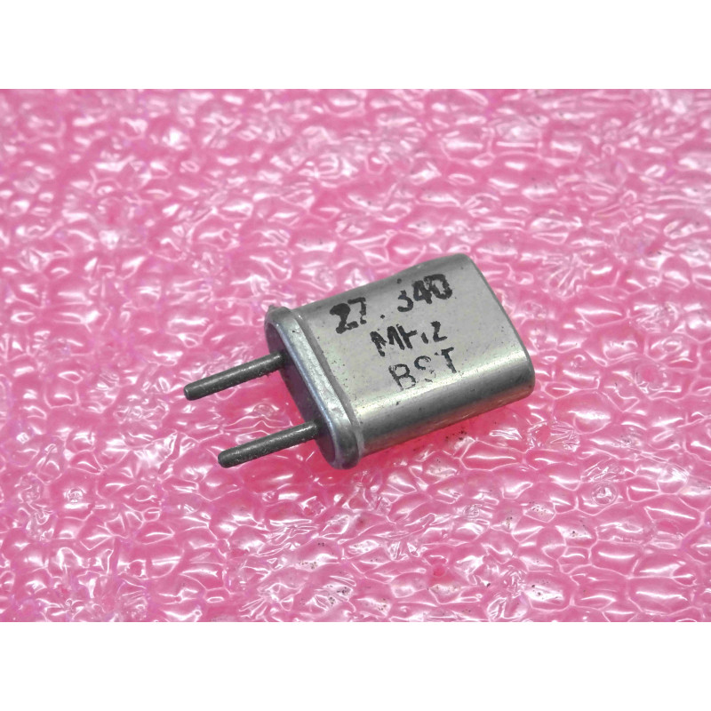 Quartz Piézoélectrique de Précision B.S.T. – Fréquence 27,340 MHz (Fréquence Radiocommande R/C & Télécommandes Industrielles 27 MHz) – Boîtier Traversant HC-49 (Entraxe 4,9 mm)