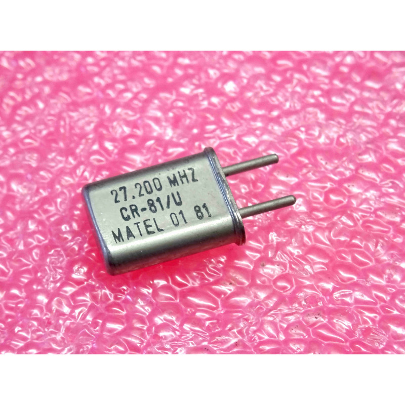 Lot de 2 Quartz Piézoélectriques MATEL CR-81/U – Fréquence 27,200 MHz (Canal 20 CB / Fréquence Modélisme R/C & Télécommandes 27 MHz) – Boîtier Traversant HC-49/U (Entraxe 4,9 mm)