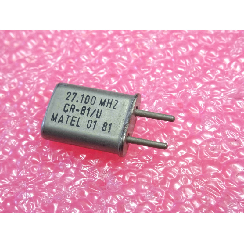 Lot de 2 Quartz Piézoélectriques MATEL CR-81/U – Fréquence 27,100 MHz (Bande 27 MHz / Télécommandes & Radiocommande R/C) – Boîtier Traversant HC-49/U (Entraxe 4,9 mm)