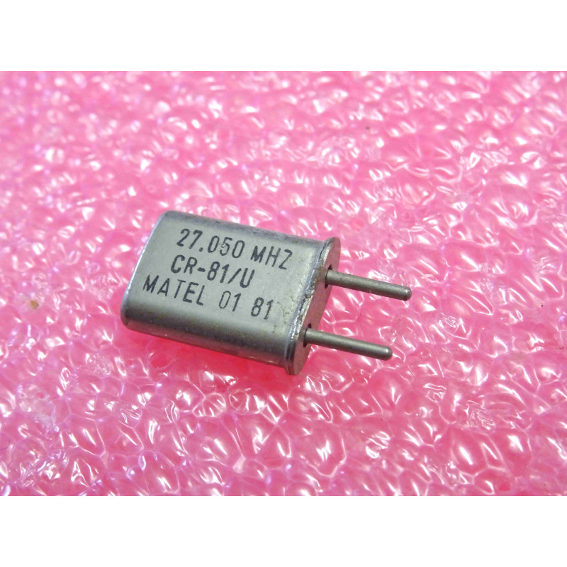 Lot de 2 Quartz Piézoélectriques MATEL CR-81/U – Fréquence 27,050 MHz (Canal CB / Radiocommande R/C & Télécommandes 27 MHz) – Boîtier Traversant HC-49/U (Entraxe 4,9 mm)