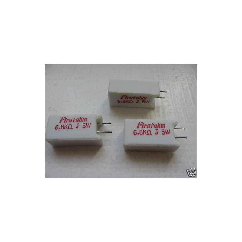 Lot de 5 Résistances Céramiques / Cimentées de Puissance 6,8 kΩ (6K8) 5% 5 W Firstohm