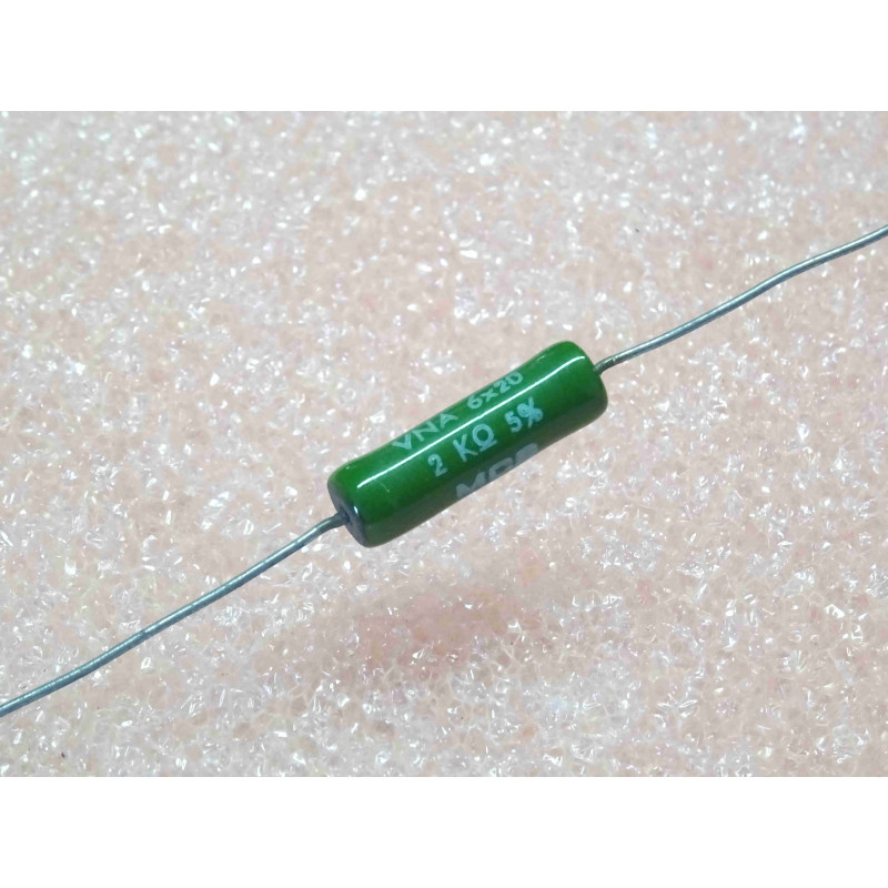 Lot de 3 Résistances Bobinées Vitrifiées de Puissance 2 kΩ (2KR) 5% 5 W MCB Industrie Série RB61 / VNA – Dimensions Corps Ø 6 × 20 mm