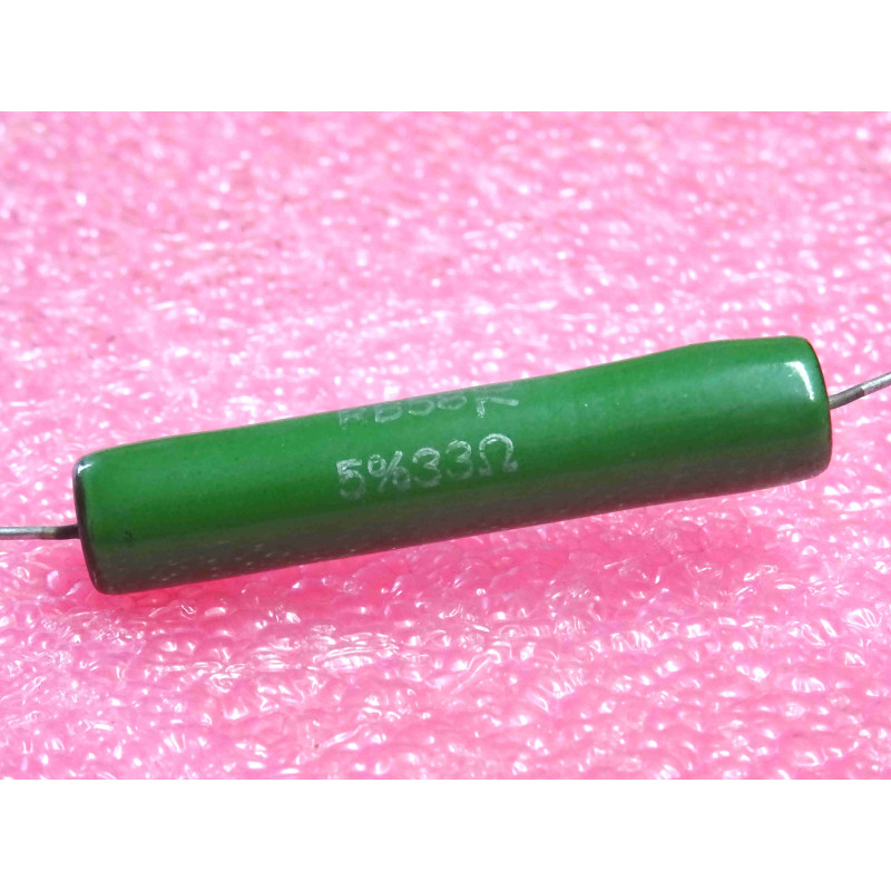 Lot de 2 Résistances Bobinées Vitrifiées de Puissance 33 Ω 5% 11 W Vishay Sfernice Série RB58 / RWM – Dimensions Corps Ø 8 × 45 mm