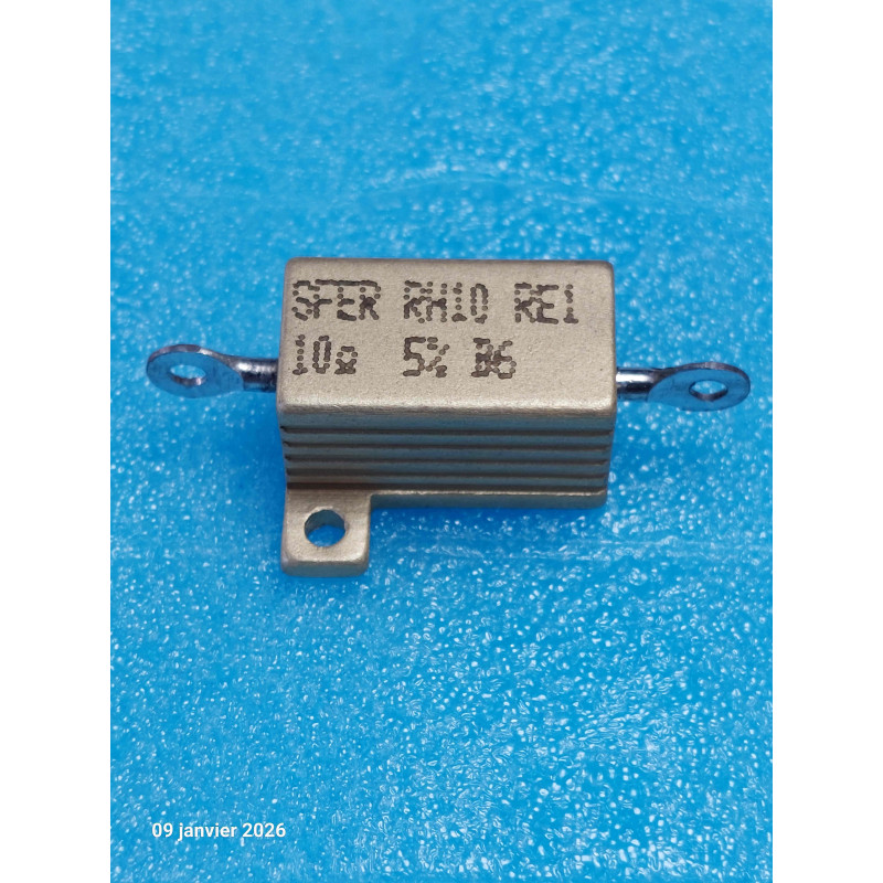 Résistance de Puissance sur Dissipateur 10 Ω (10R / 10E) 5% 10 W Vishay Sfernice Série RH10 / WH10 – Boîtier Aluminium Blindé à Visser