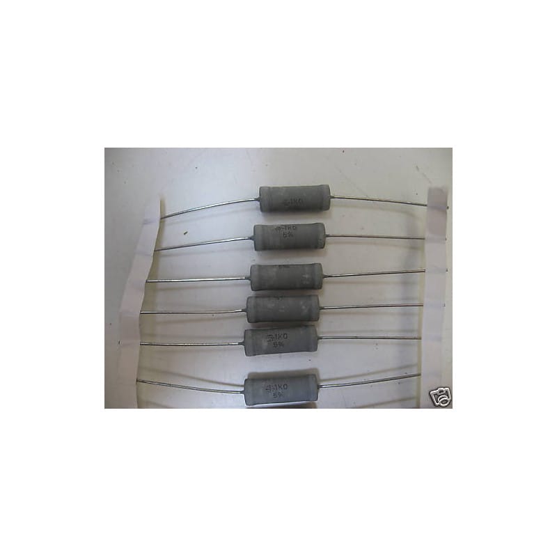Lot de 10 Résistances de Puissance Couche Métal Vitrifiée 3 W / 4 W 1 kΩ (1K) 5% Axiales – Vishay Draloric Série WK8
