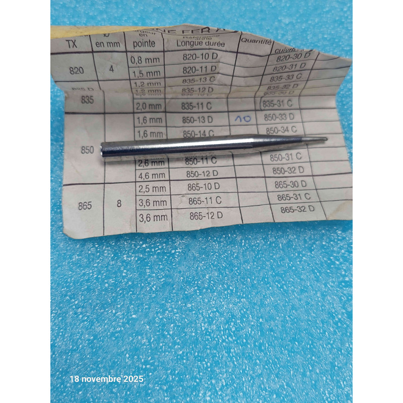 Panne de Fer à Souder Creuse Ø 6 mm – SEM Série 850 (Référence 850-13D) – Profil Biseau / Burin Fin 1,6 mm – Pour Fers et Stations SEM Série 850