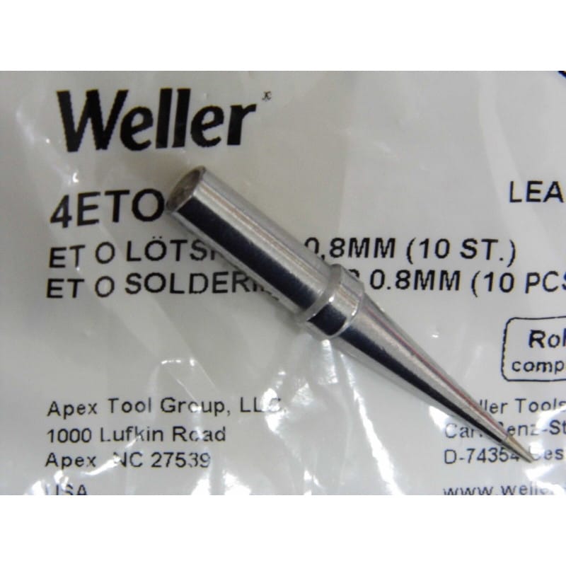 [201331782923] Panne Tournevis Longue Extra-Fine 0,8 mm Weller ETO – Réf. T0054104199 (4104199) pour Fer LR 21 / Station WECP 20