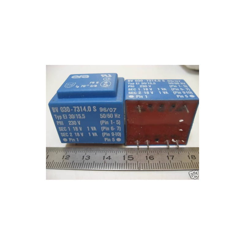 Lot de 2 Transformateurs d'Alimentation Moulés pour Circuit Imprimé ERA 2 VA (2 x 18 V – 50 Hz)