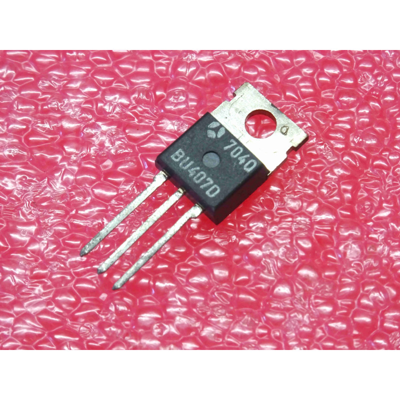 Lot de 2 Transistors Biporaires NPN Silicium de Puissance Thomson / STMicroelectronics BU407D – Boîtier Plastique TO-220 (150 V – 7 A – 60 W)