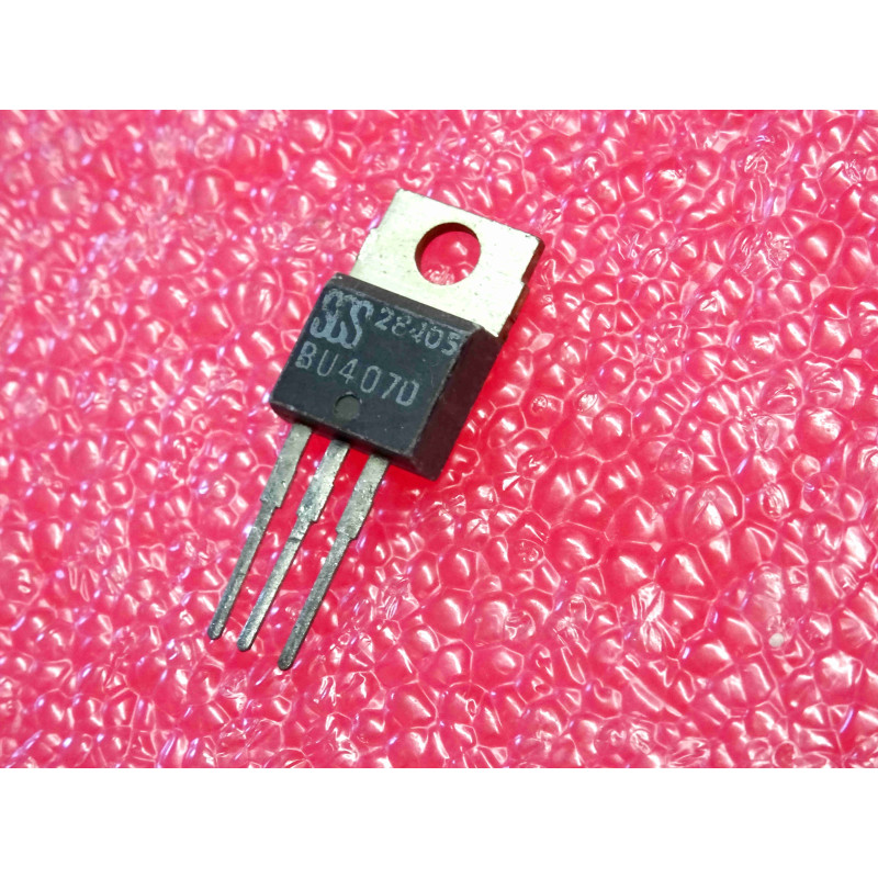 Lot de 2 Transistors Biporaires NPN Silicium de Puissance SGS / SGS-Thomson BU407D – Boîtier Plastique TO-220 (150 V – 7 A – 60 W)