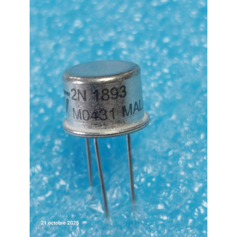 Lot de 3 Transistors Bipolaires NPN STMicroelectronics 2N1893 – Boîtier Métallique TO-39
