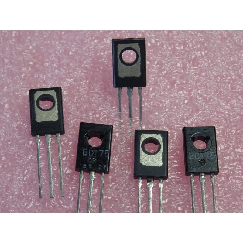 Lot de 5 Transistors Bipolaires NPN BD175 – Boîtier Plastique TO-126 (80 V – 3 A)