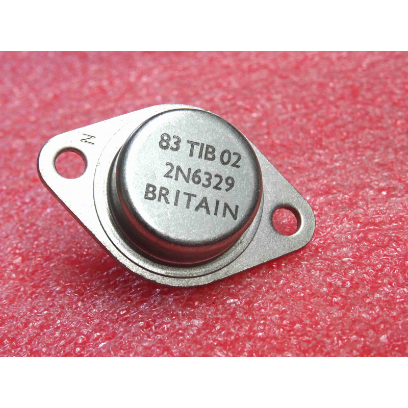 Transistor Bipolaire PNP Silicium 2N6329 – Boîtier Métallique de Puissance TO-3 (-60 V Vceo / -80 V Vcb – -30 A – 200 W – Commutation & Amplification de Forte Puissance)