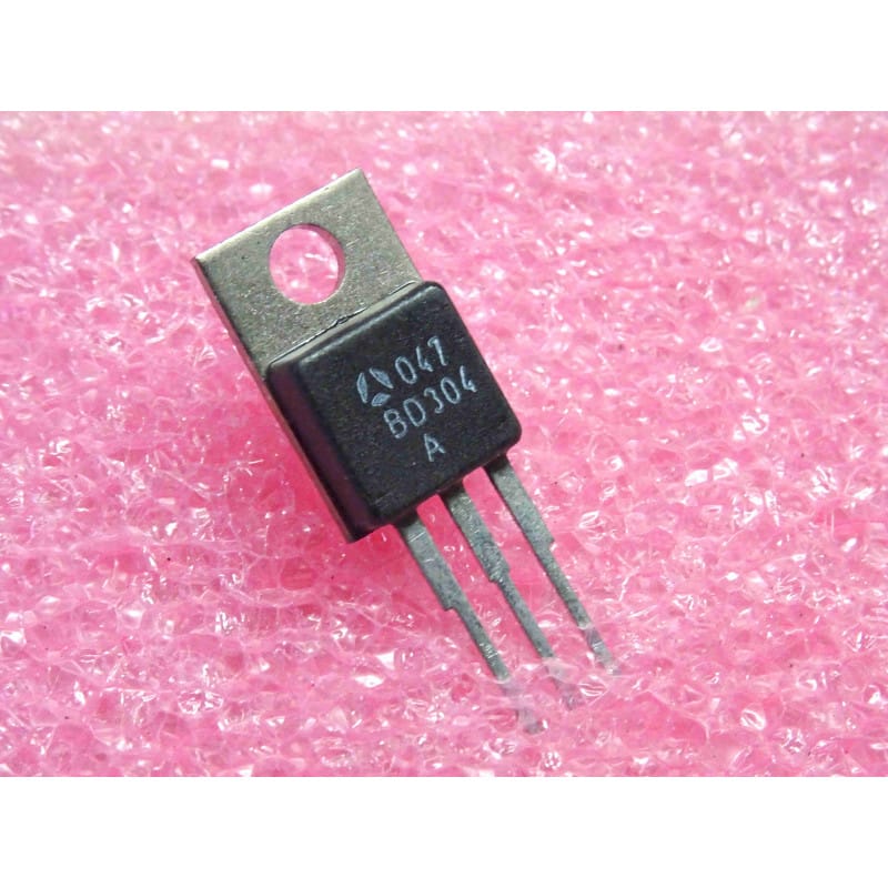 Lot de 2 Transistors Bipolaires PNP Thomson / STMicroelectronics BD304A – Boîtier Plastique TO-220 (-80 V Vceo / -80 V Vcb – -8 A – 50 W – Amplification & Commutation de Puissance)