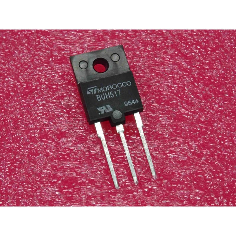 Transistor Bipolaire NPN Silicium STMicroelectronics BUH517 – Boîtier Plastique Isolé TO-220FP (1500 V Vces / 8 A Ic – Commutation Rapide Balayage Ligne CRT)
