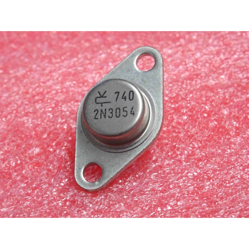 Lot de 2 Transistors Bipolaires NPN Silicium Sescosem / STMicroelectronics 2N3054 – Boîtier Métallique TO-66 (60 V Vceo / 4 A Ic – 25 W – Puissance & Commutation)