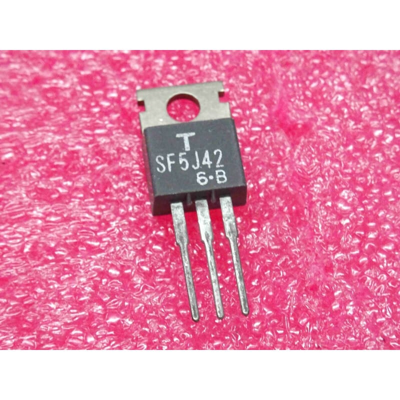 Lot de 2 Thyristors SCR Standard 5A Toshiba SF5J42 (SF 5J 42) – Boîtier Plastique TO-220AB Non-Isolé (600 V Vdrm / 7.8 A It(rms) / 200 µA Igt – Contrôle de Puissance Moyenne)