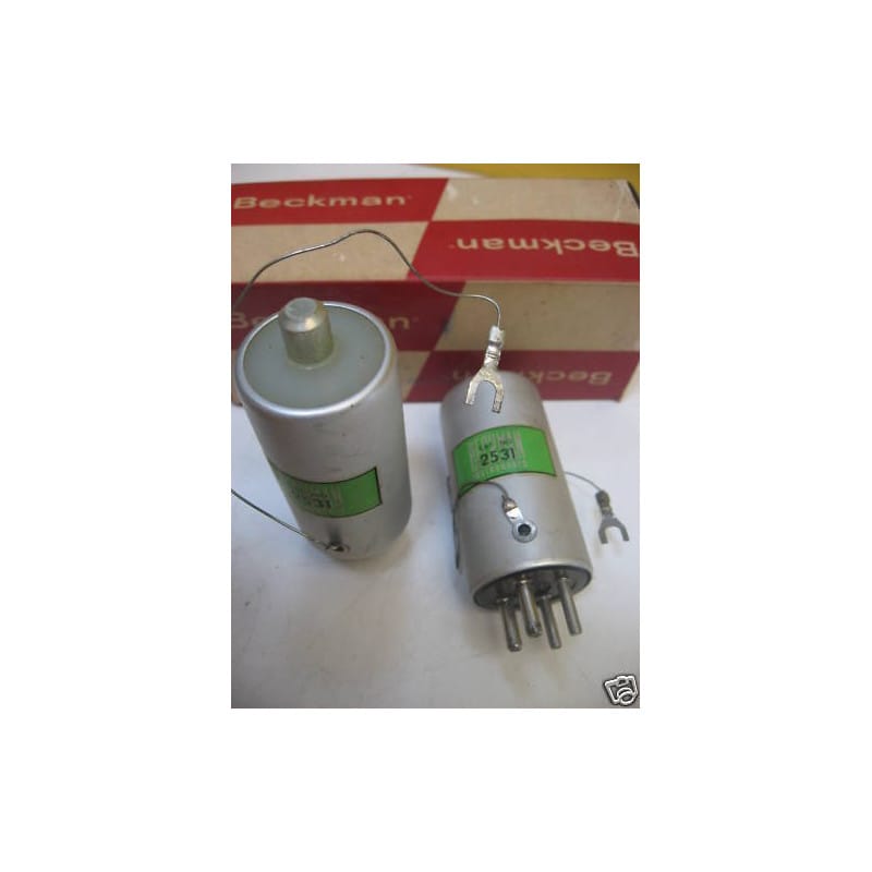 [190359783629] Tube / Lampe Témoin Beckman Réf 2531 – Modèle 4 Broches + 1 Cosse (Dimensions 40 x 90 mm)