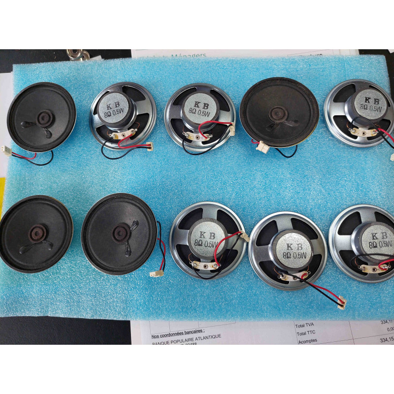 [hp 8 65mm] Lot de 10 Haut-parleurs (HP) 8 Ohms / 0,5W