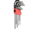 Jeu de 9 clés Torx longues percées (Security / Resistorx)