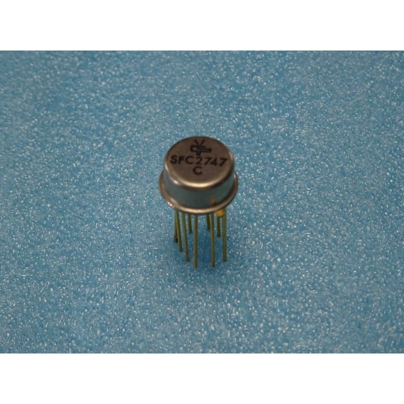 Amplificateur Opérationnel de Précision Thomson-Sescosem SFC2747C (Boîtier Métallique TO-99 à 8 Broches Dorées)