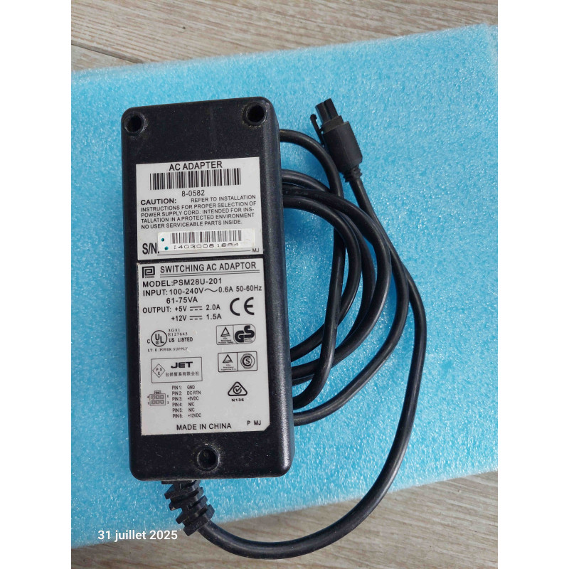 Alimentation Datalogic PSM28U-201 - Multi-sorties (+12V/1.5A & +5V/2A) - Occasion