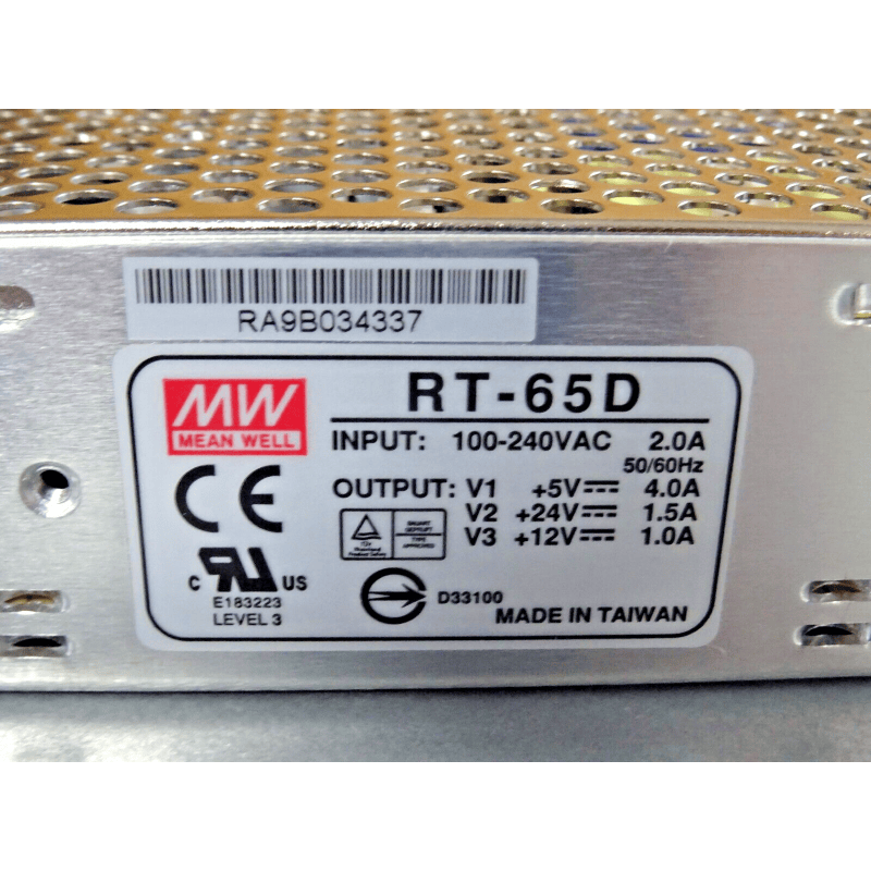Alimentation Industrielle Tri-Sorties Mean Well RT-65D - 5V/5A, 12V/1A, 24V/1.5A